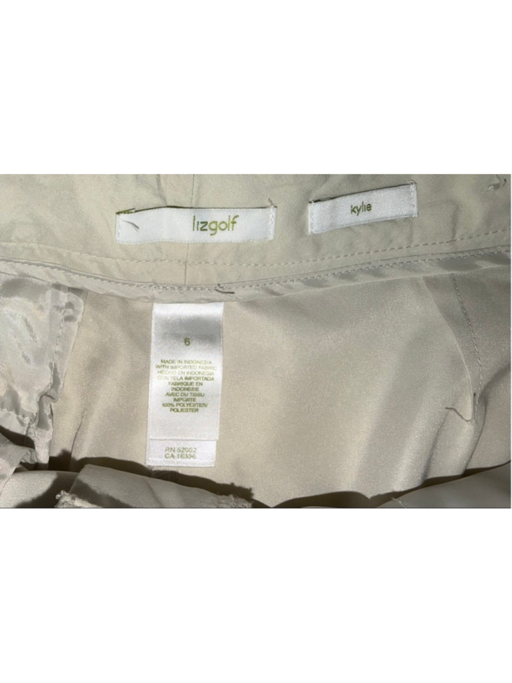 Women's Lizgolf Beige Khaki Shorts Size 6 Preppy Summer Resort Bermuda Golf - Picture 4 of 10